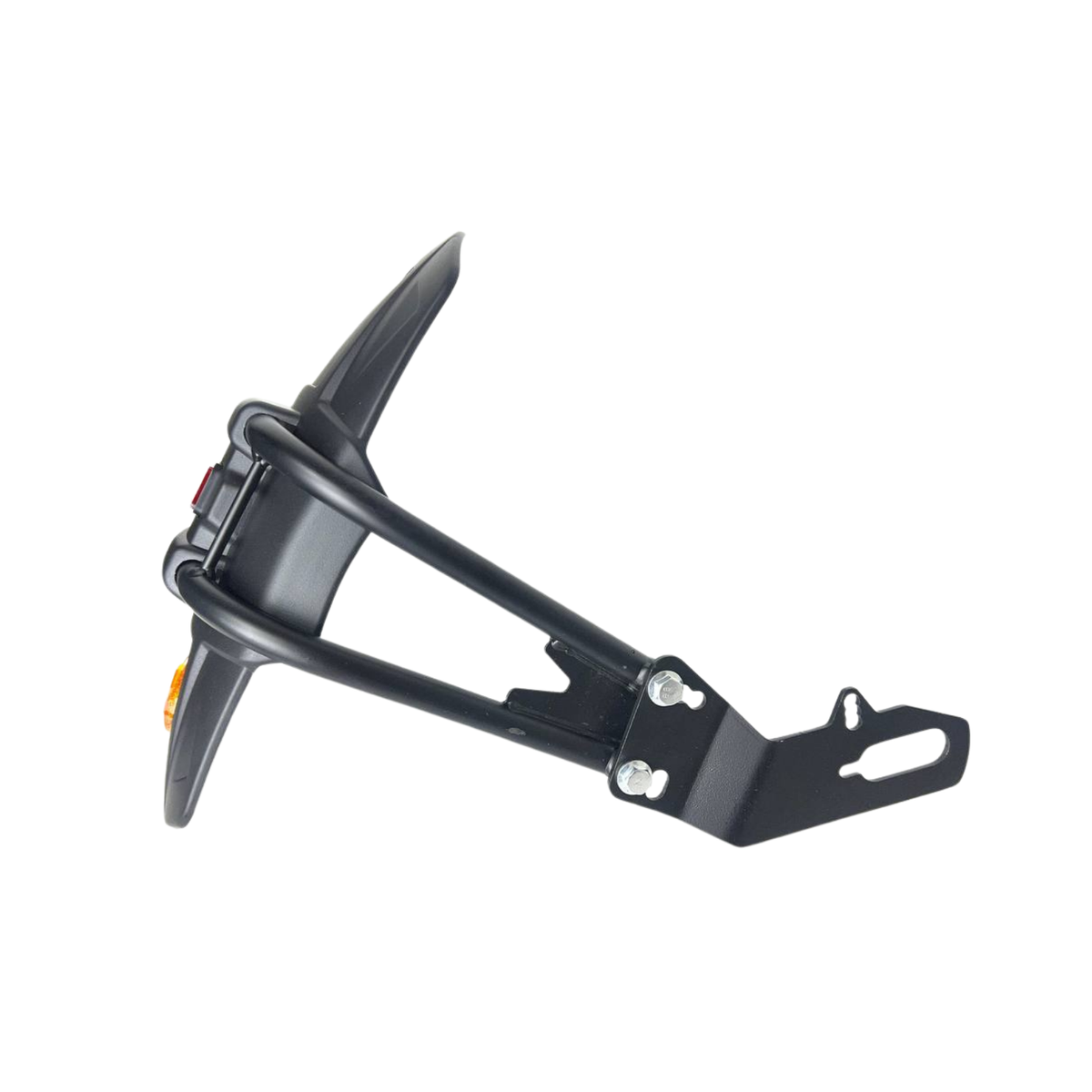 GUARDAFANGO TRASERO MONOBRAZO NEGRO CON REFLECTORES
