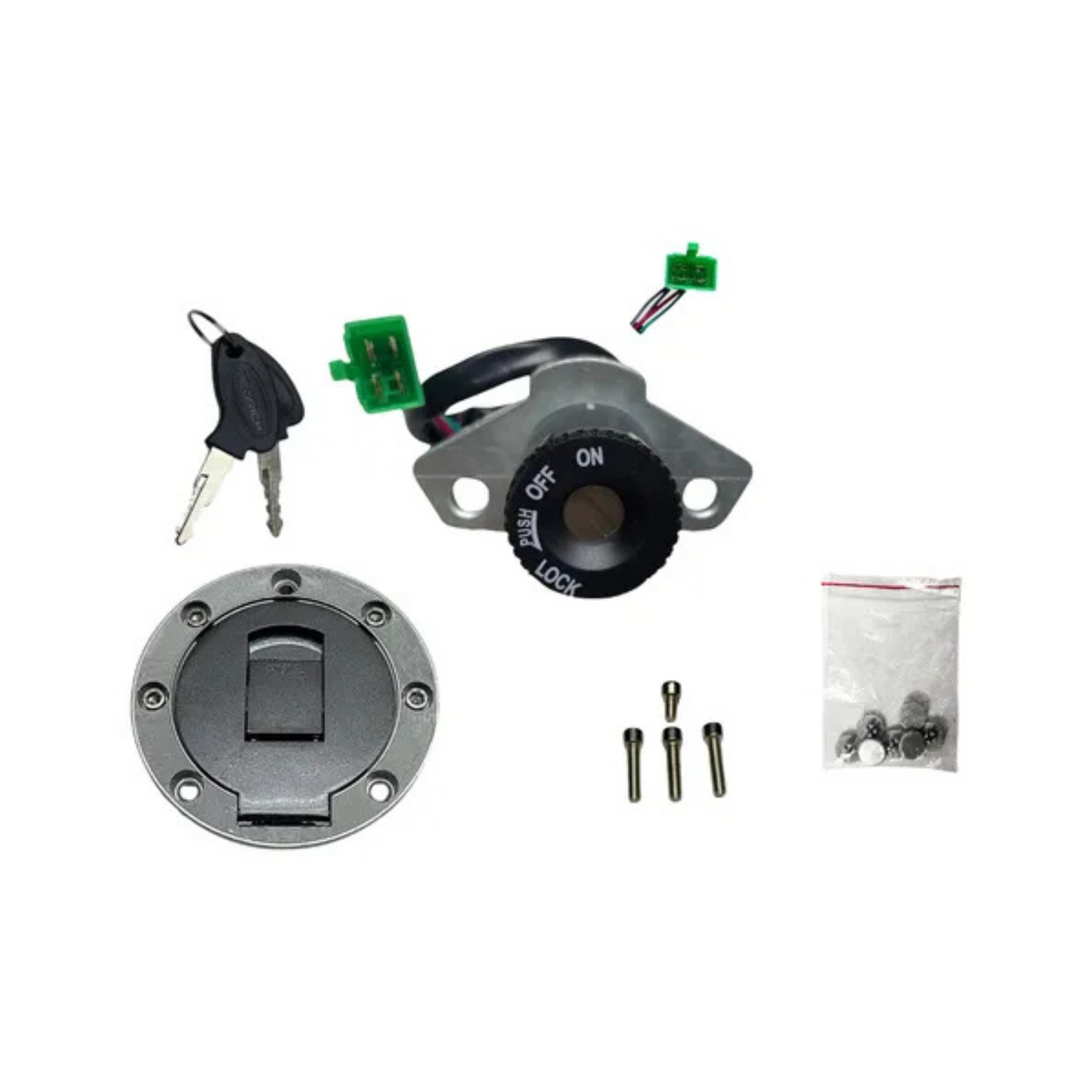 KIT SWICHERA MOTO BERA DT 200 COMPLETO TAPA TANQUE  DE GASOLINA