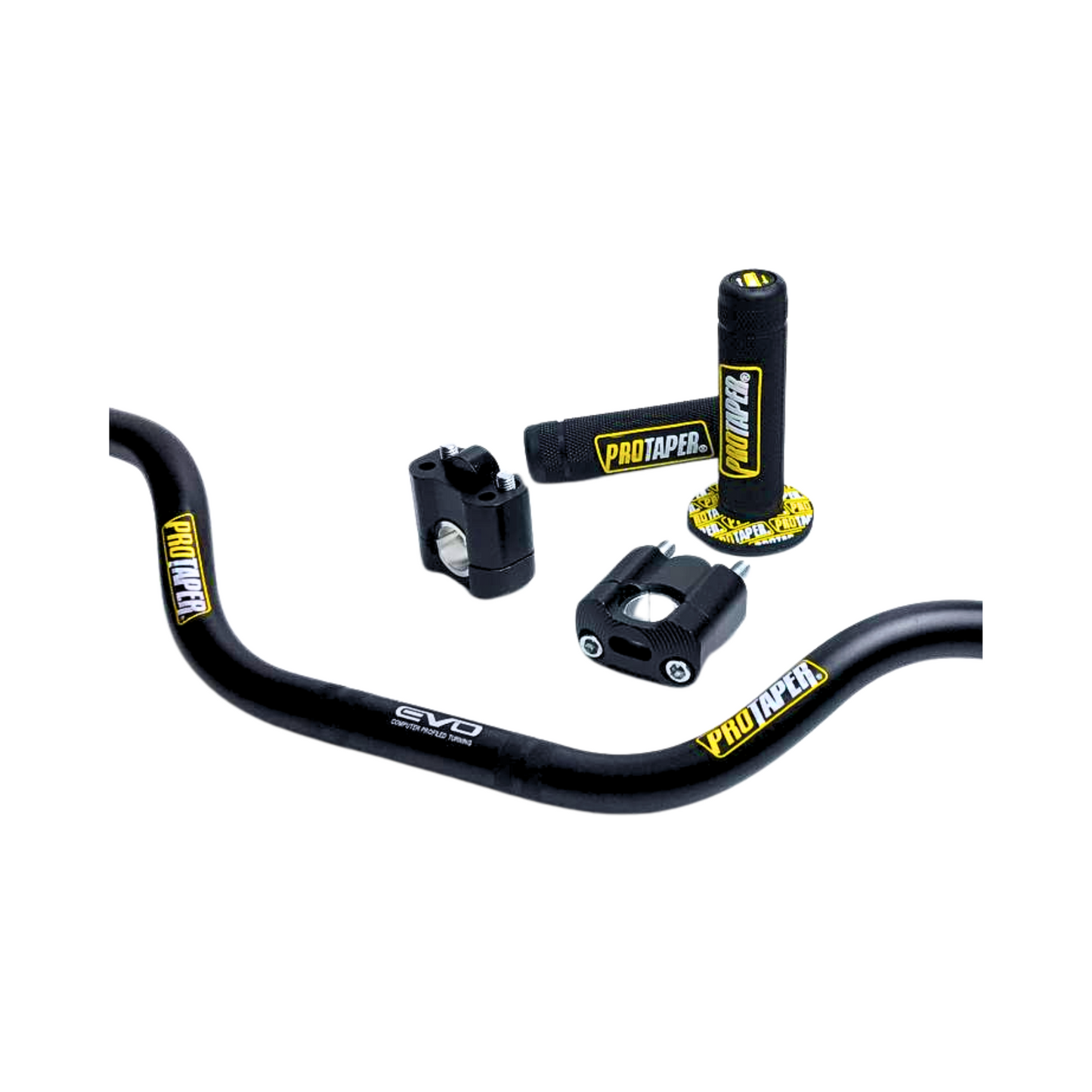 MANUBRIO MOTO UNIVERSAL PROTAPER NEGRO CON PUÑOS Y ELEVADORES