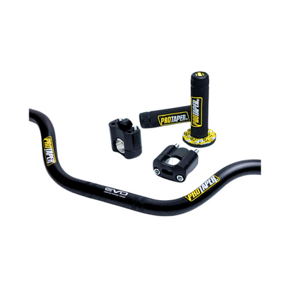 MANUBRIO MOTO UNIVERSAL PROTAPER NEGRO CON PUÑOS Y ELEVADORES
