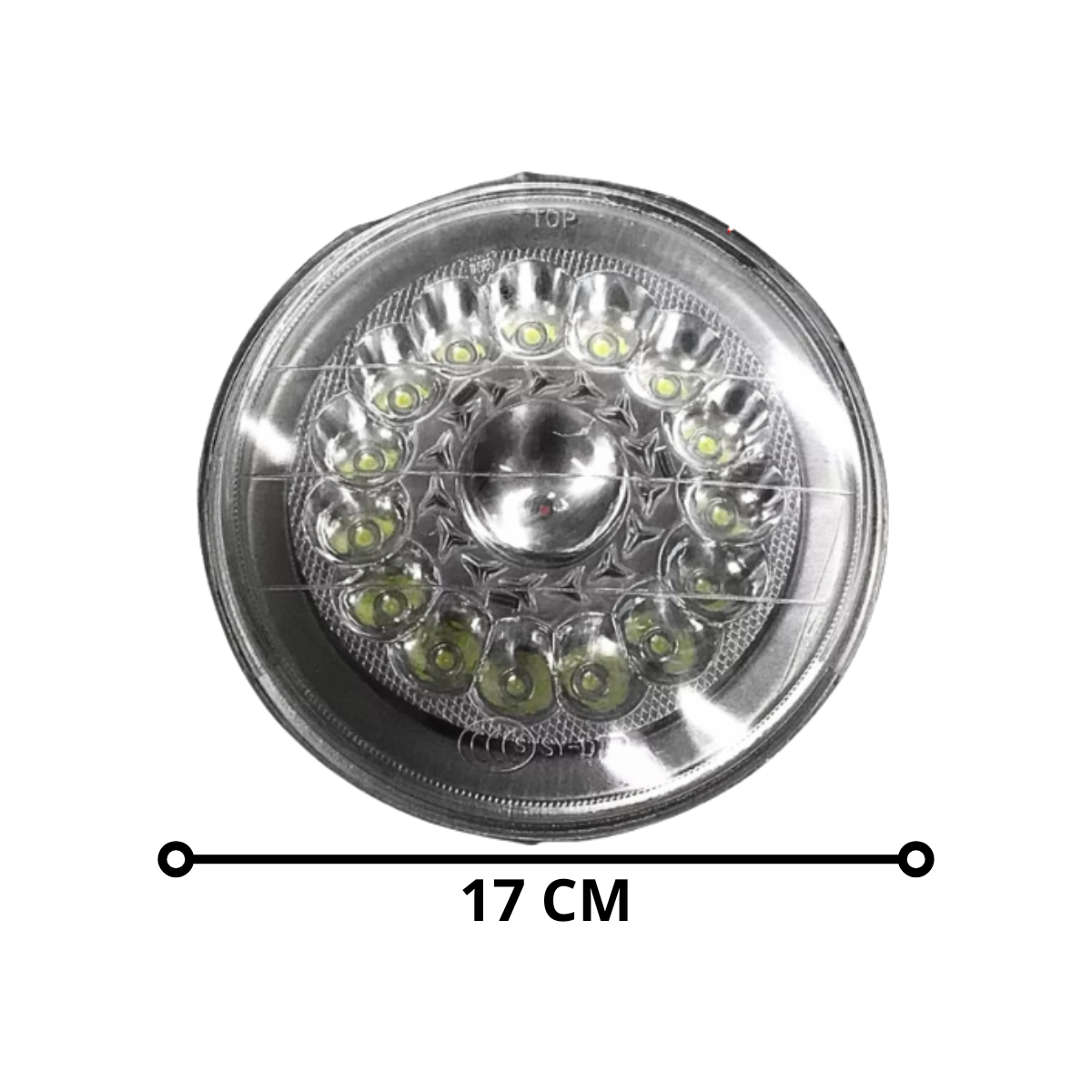 PANTALLA FARO 15 LED 17 CM DIAMETRO SOCIALISTA SBR MODELO NUEVO MOTO