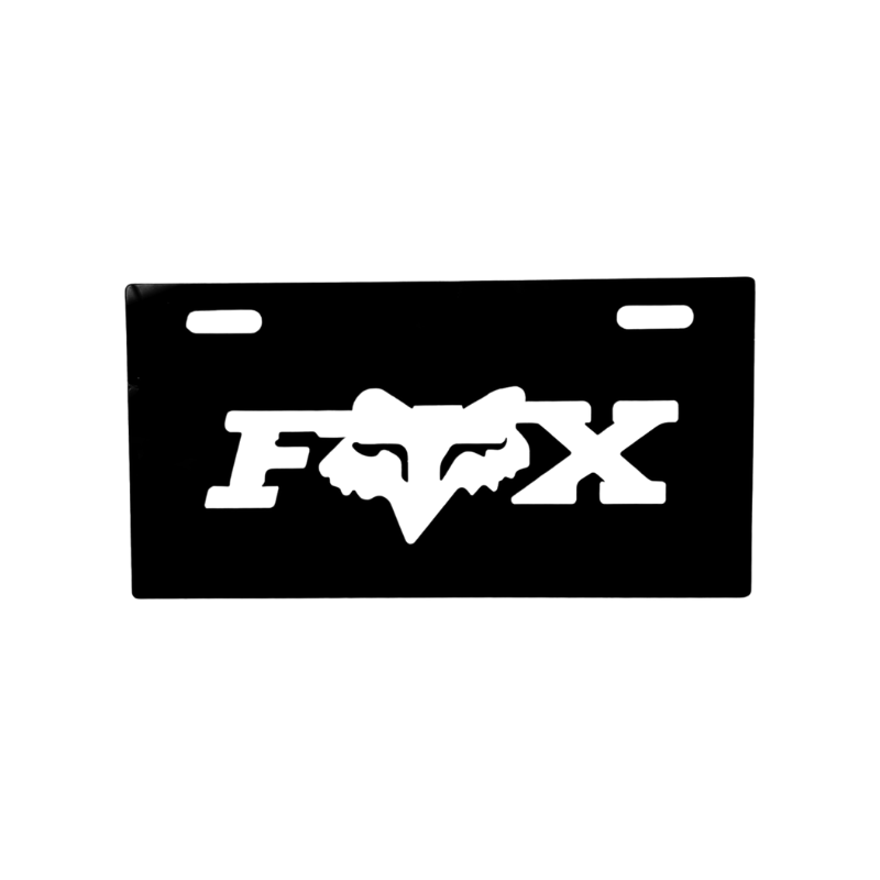 PORTAPLACA ACRILICO NEGRO DECORATIVO FOX