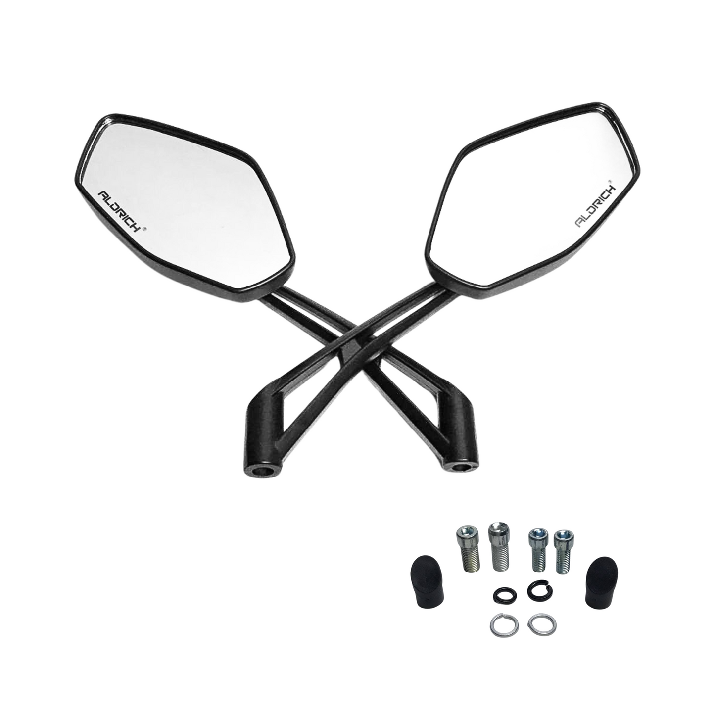 RETROVISORES NEGRO BASE METALICA MOTO TX 200