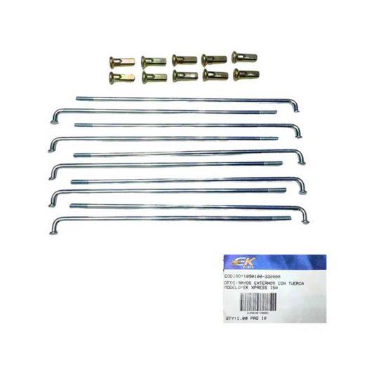 RAYOS EXTERNOS CON TUERCAS EK XPRESS ORIGINAL EK