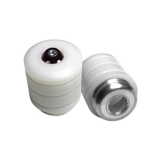 SLIDER TEFLON BLANCO CON TORNILLO DE COLOR NEGRO