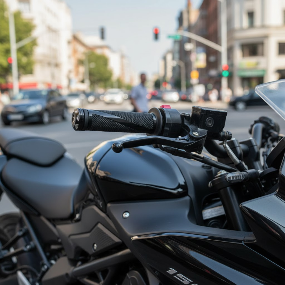 PUÑOS ALUMINIO CON GOMA NEGROS SIN HUESO